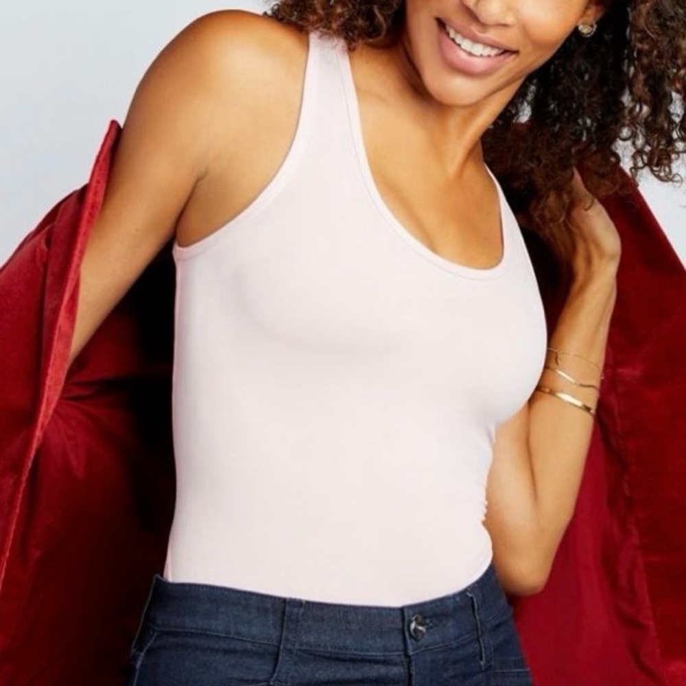 COPPER LIFE BY TOMMIE COPPER LOWER BACK SUPPORT TANK PINK SIZE MED 4-D STRETCH